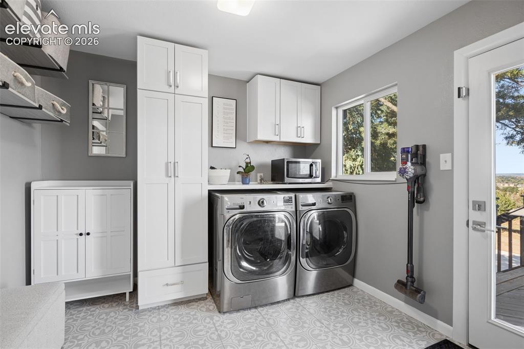 Image 28 of 49: Laundry Main Level with door to back yard 