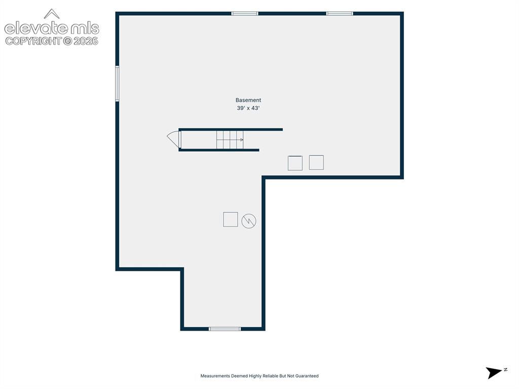 Image 32 of 46: Unfinished Basement Floorplan