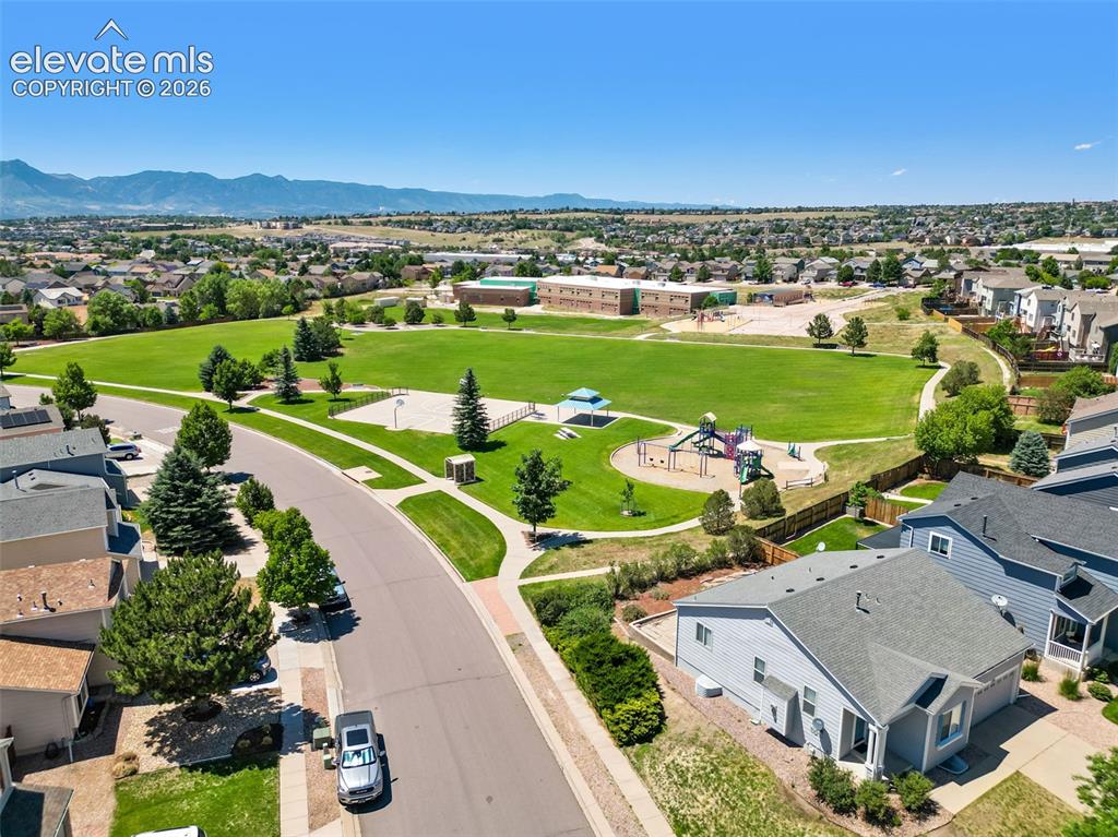 Image 34 of 46: Aerial View of the Home with McCleary Park and Freedom Elementary School Di