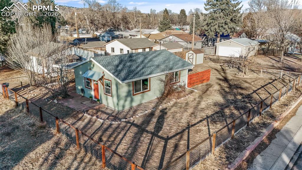 Image 28 of 37: Aerial perspective of suburban area