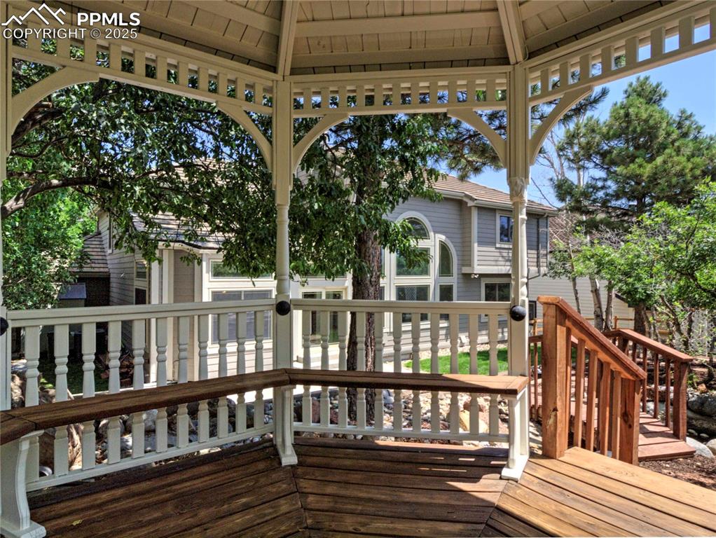 Image 50 of 50: Deck featuring a gazebo