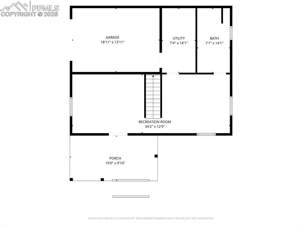 Image 38 of 40: Lower level with covered porch and uncovered porch to the right(not measure