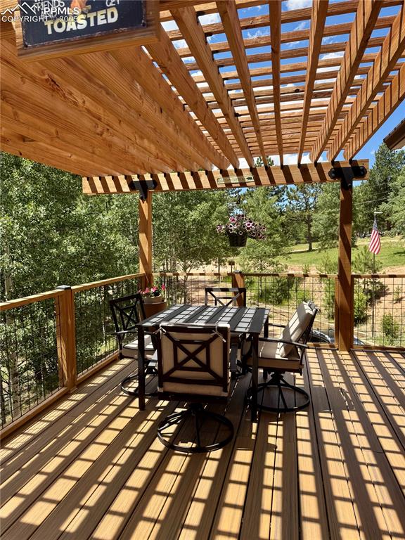Image 19 of 46: Large deck to entertain outside & admire the yard