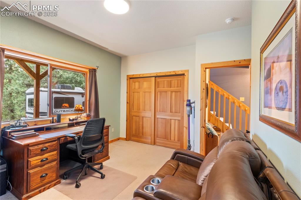 Image 30 of 46: Wood core closet doors in Bedroom #3 on lower level