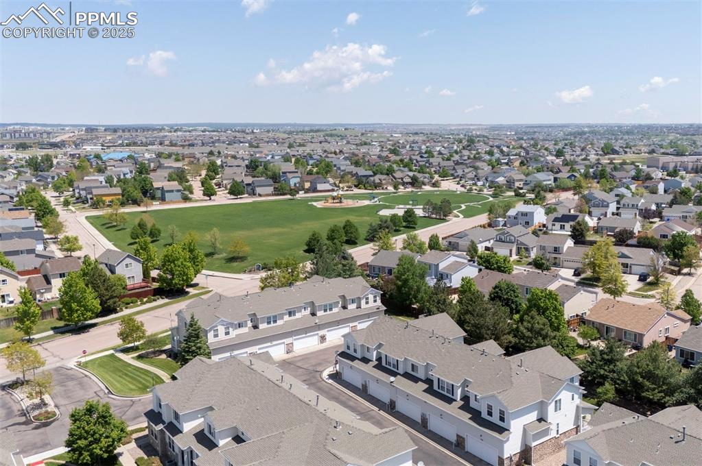 Image 25 of 26: Aerial perspective of suburban area