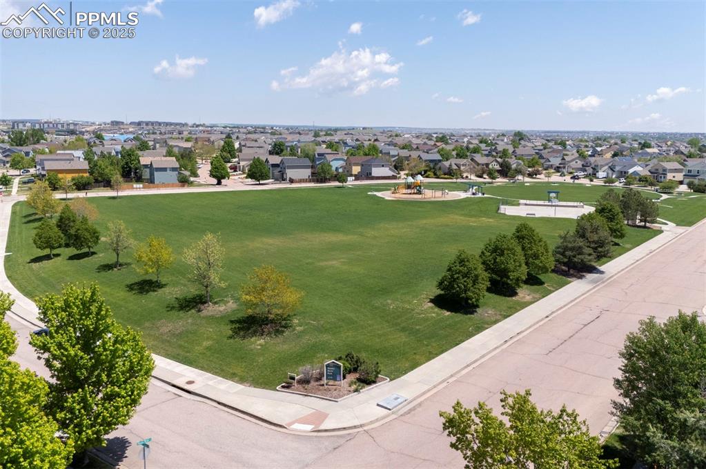 Image 26 of 26: Aerial perspective of suburban area