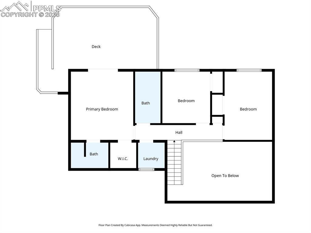Image 30 of 40: Upstairs floor plan.