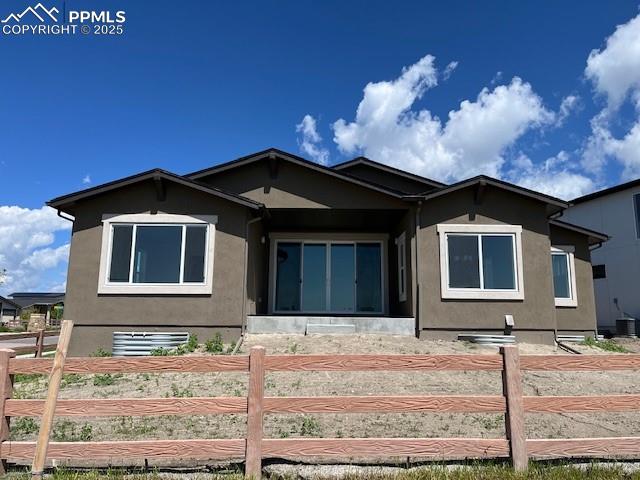 Image 2 of 2: View of front of property featuring stucco siding