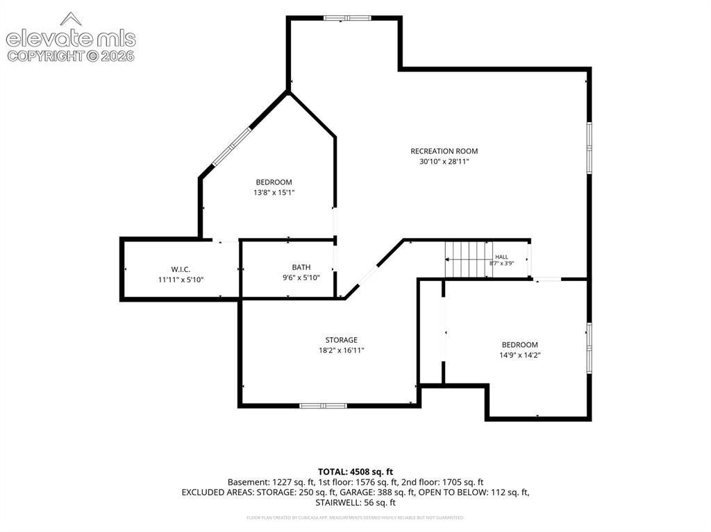 Image 48 of 50: Basement w/ 2 bedrooms, on full bath, a movie/recreation area and workout n