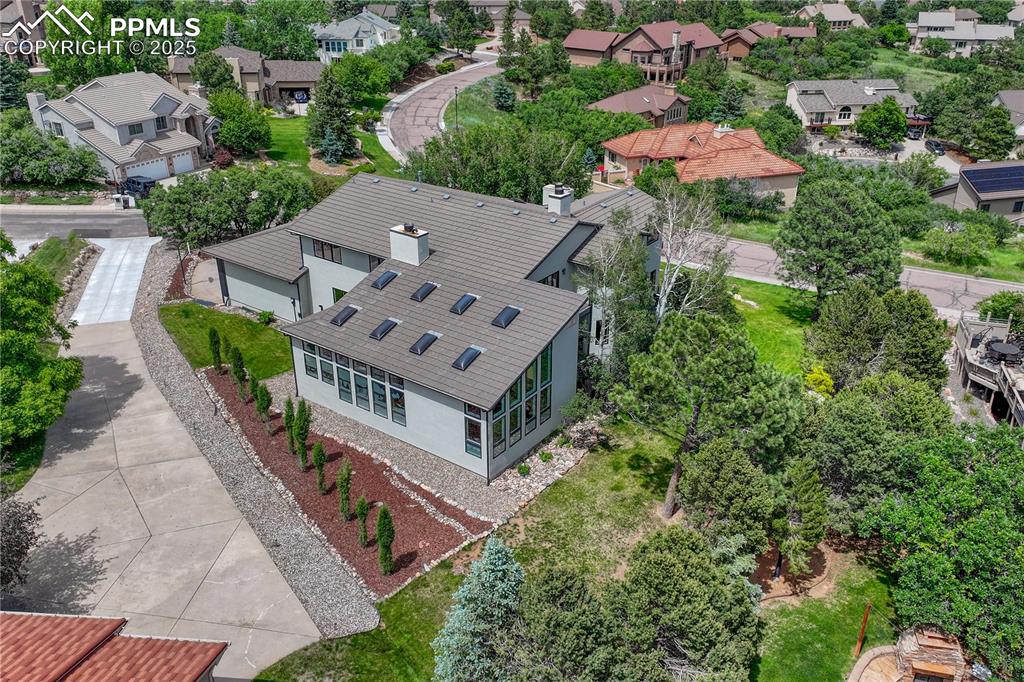 Image 31 of 47: Aerial perspective of suburban area