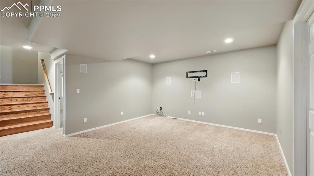 Image 41 of 50: Basement Theatre Area in downstairs Recreation Room.