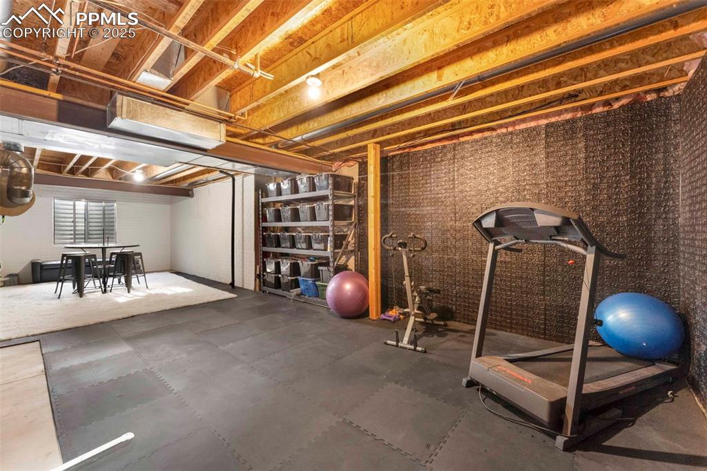 Image 25 of 47: Unfinished Basement exercise room