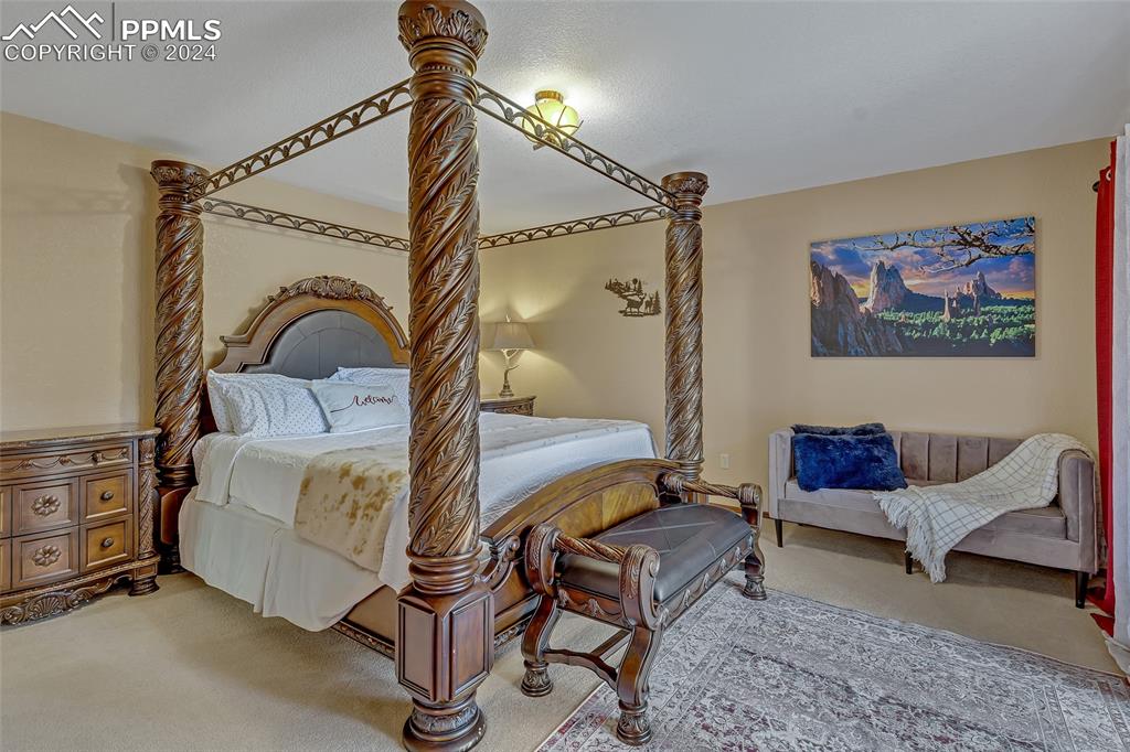 Image 15 of 39: Large Bedroom, Primary
Bedroom, Suite, Luxury Bed, Wooden Bed,