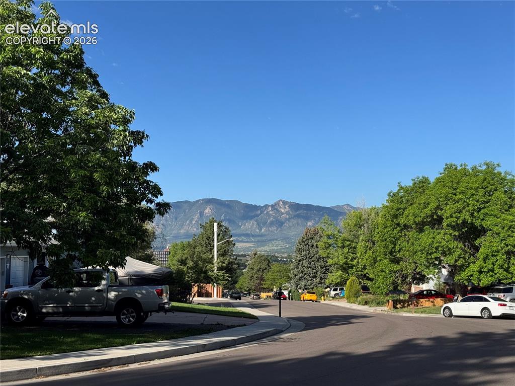 Image 31 of 32: View of the mountain range (Cheyenne Moutain).  