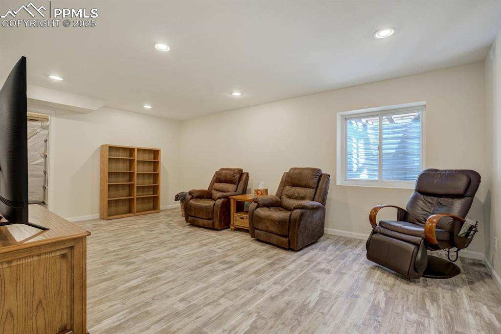 Image 30 of 50: Large basement family room