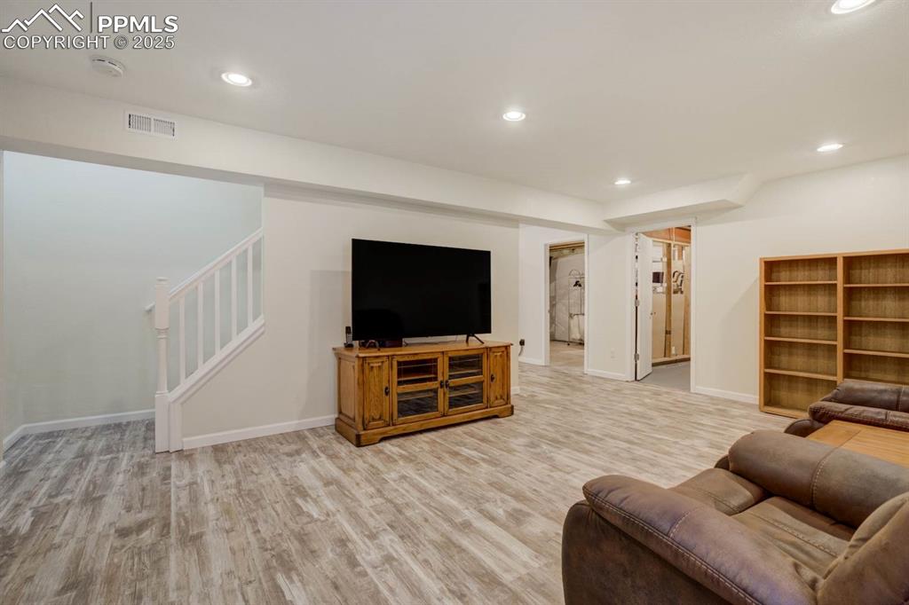 Image 31 of 50: Large basement family room