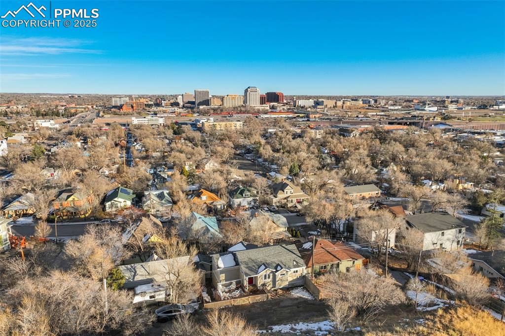 Image 4 of 35: Another aerial view of the home.