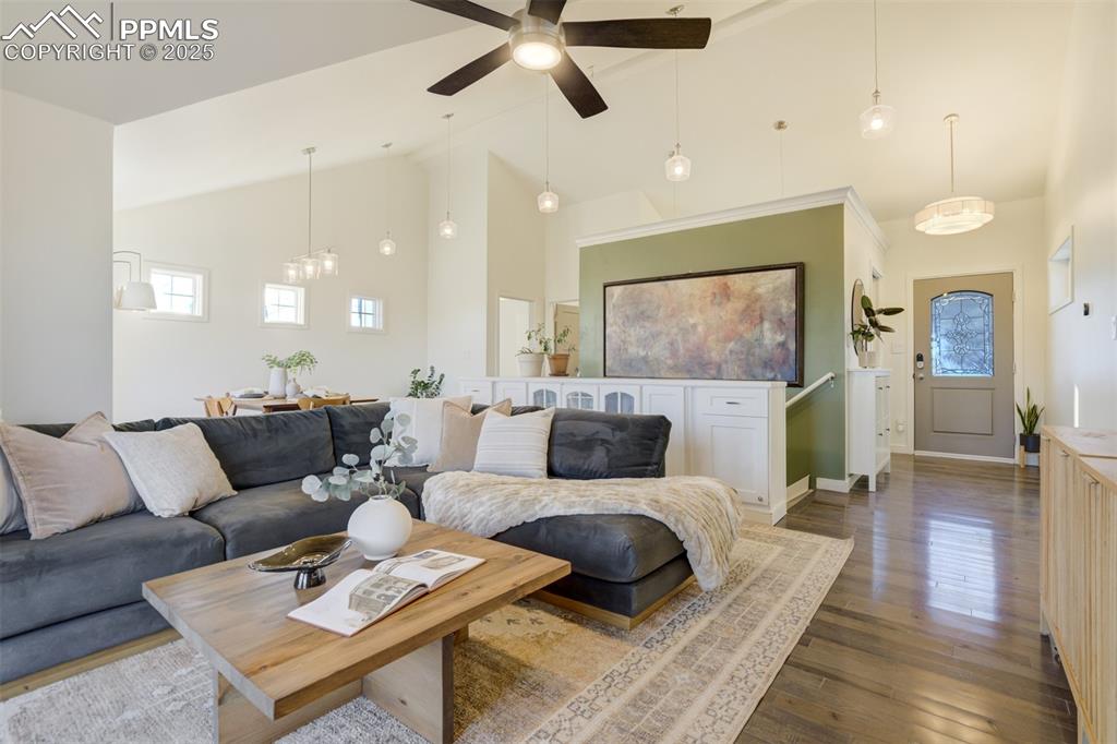 Image 5 of 35: Inviting main level with an open floor plan.