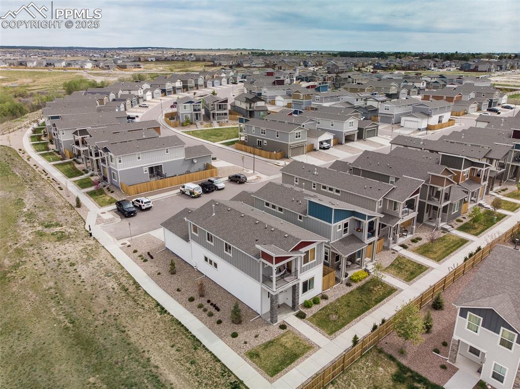 Image 47 of 49: Aerial perspective of suburban area