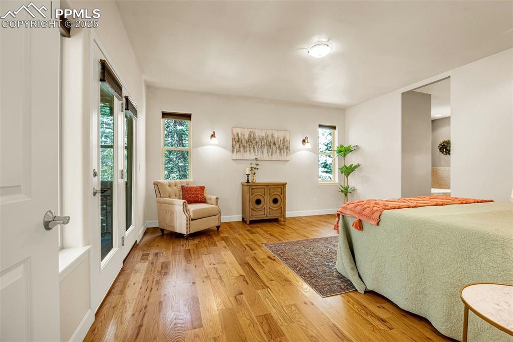Image 12 of 41: Bedroom featuring light wood-style flooring, multiple windows, baseboards, 