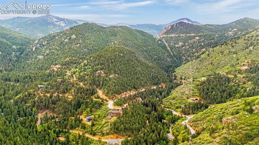 Image 40 of 41: View of mountain background featuring a heavily wooded area