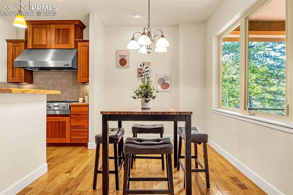 Image 8 of 41: Dining area featuring light wood-style flooring, plenty of natural light, a