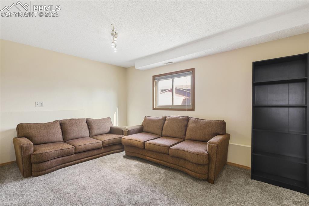 Image 22 of 31: The lower level family room provides additional living space that can be ta