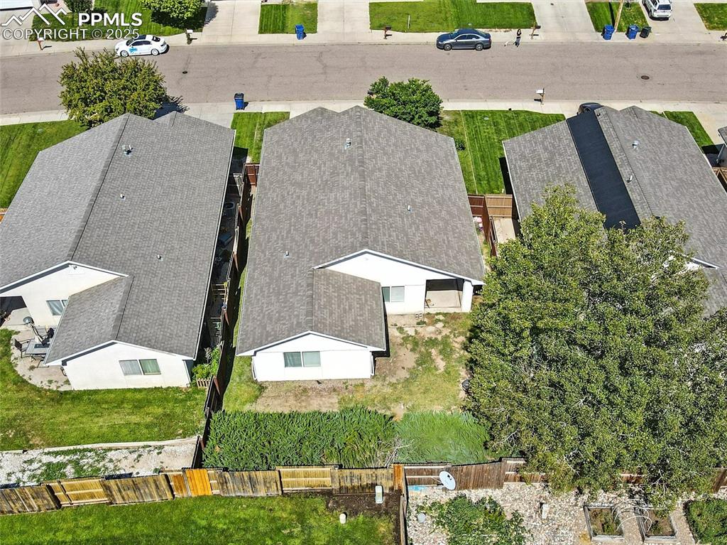 Image 10 of 38: Aerial view rear of house