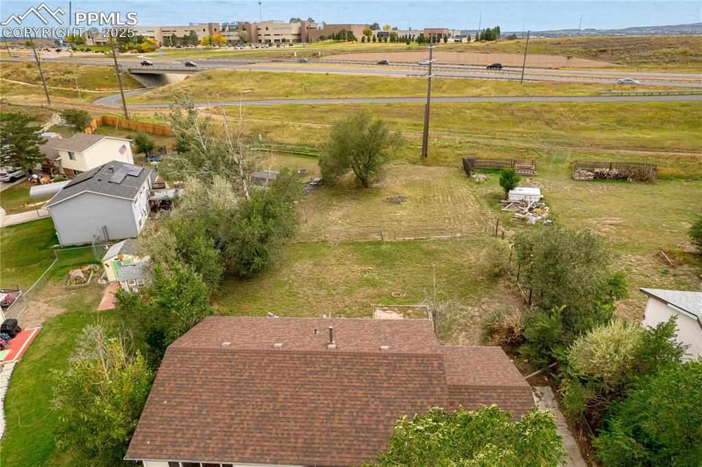 Image 30 of 34: Aerial perspective of suburban area