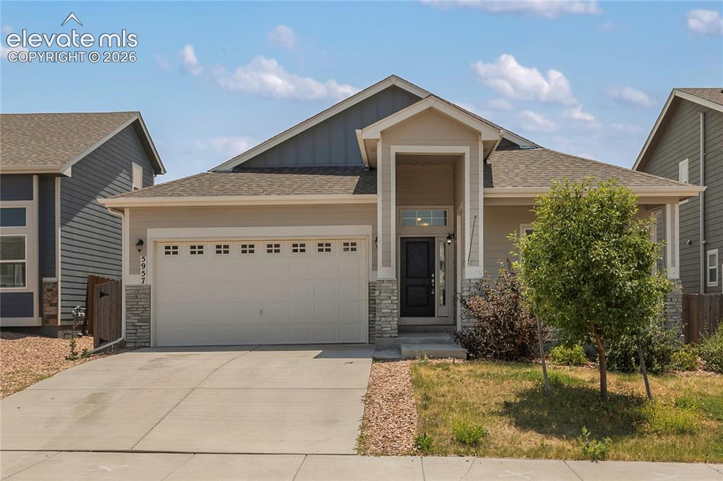 Image 2 of 29: 3 bedroom 2 bath 2 car garage ranch home built in 2021 with 1600 square fee