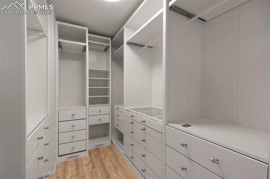 Image 23 of 37: Walk in closet featuring light wood finished floors