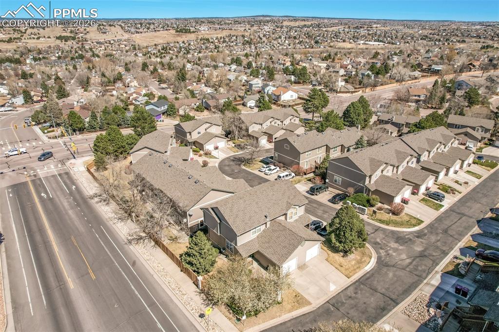 Image 28 of 30: Aerial view of residential area