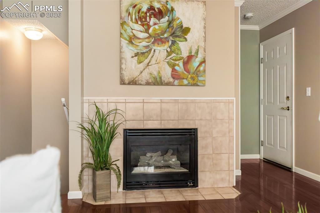 Image 6 of 30: Gas fireplace for Colorado evenings