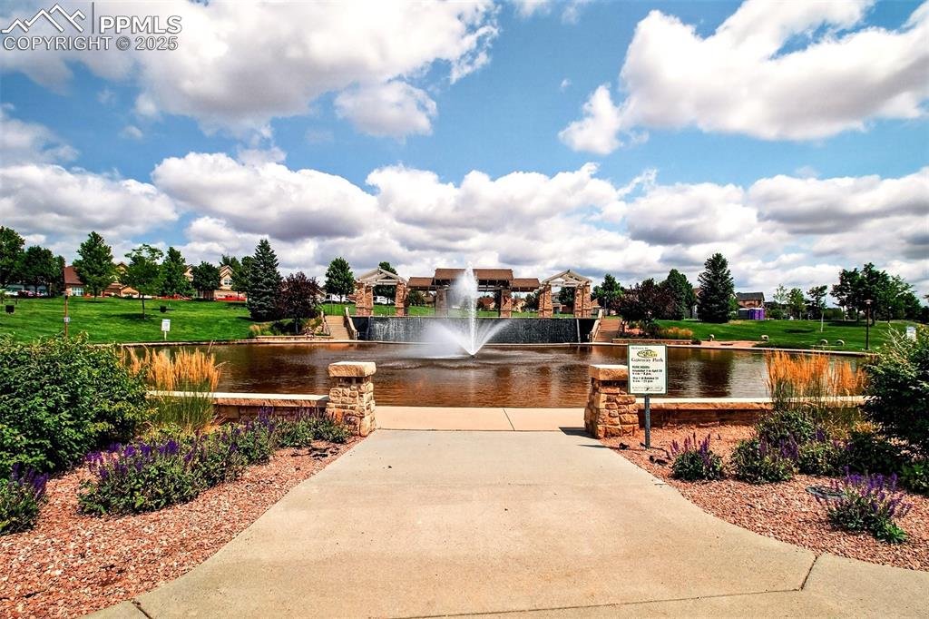 Image 26 of 29: Beautiful fountain feature where summer concerts are held with a variety of