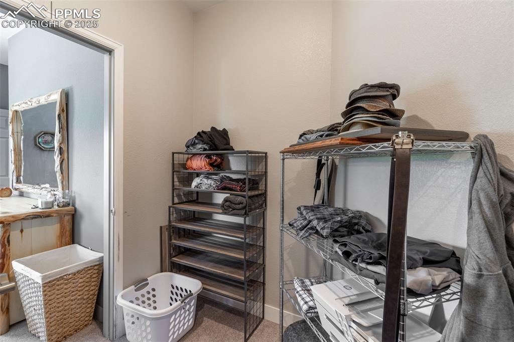 Image 18 of 41: Spacious closet with carpet