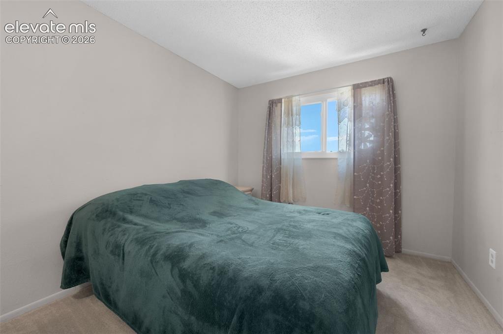 Image 11 of 25: Carpeted room with a double-pane window, neutral wall color, and textured c