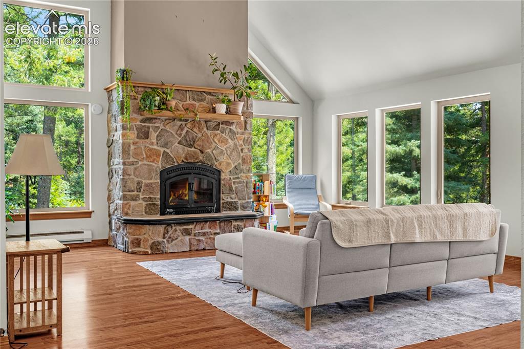 Image 3 of 44: Your oasis awaits. Vaulted ceilings and walls of windows.