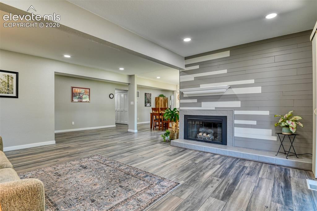Image 6 of 33: Gas fireplace.
