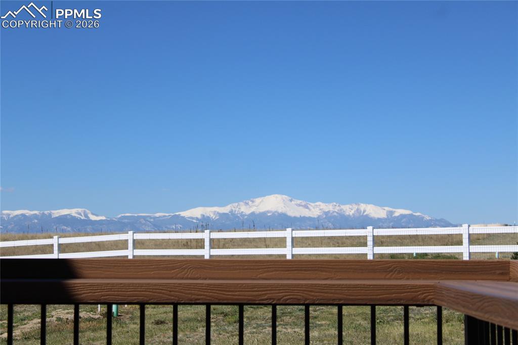 Image 4 of 50: View of Pikes Peak mountain from the back deck (went back out another day f