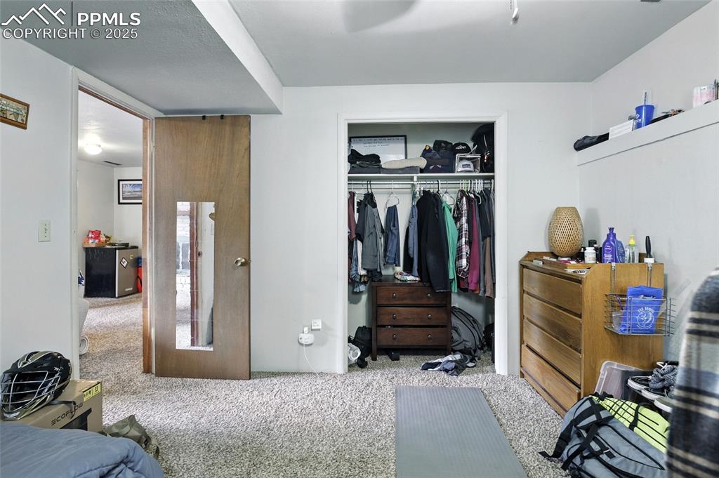 Image 27 of 35: Bedroom with carpet flooring and a closet