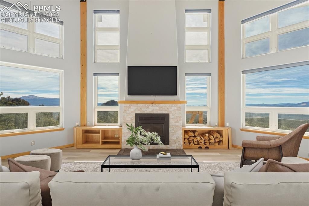 Image 9 of 50: Virtually Staged - South facing wall of windows