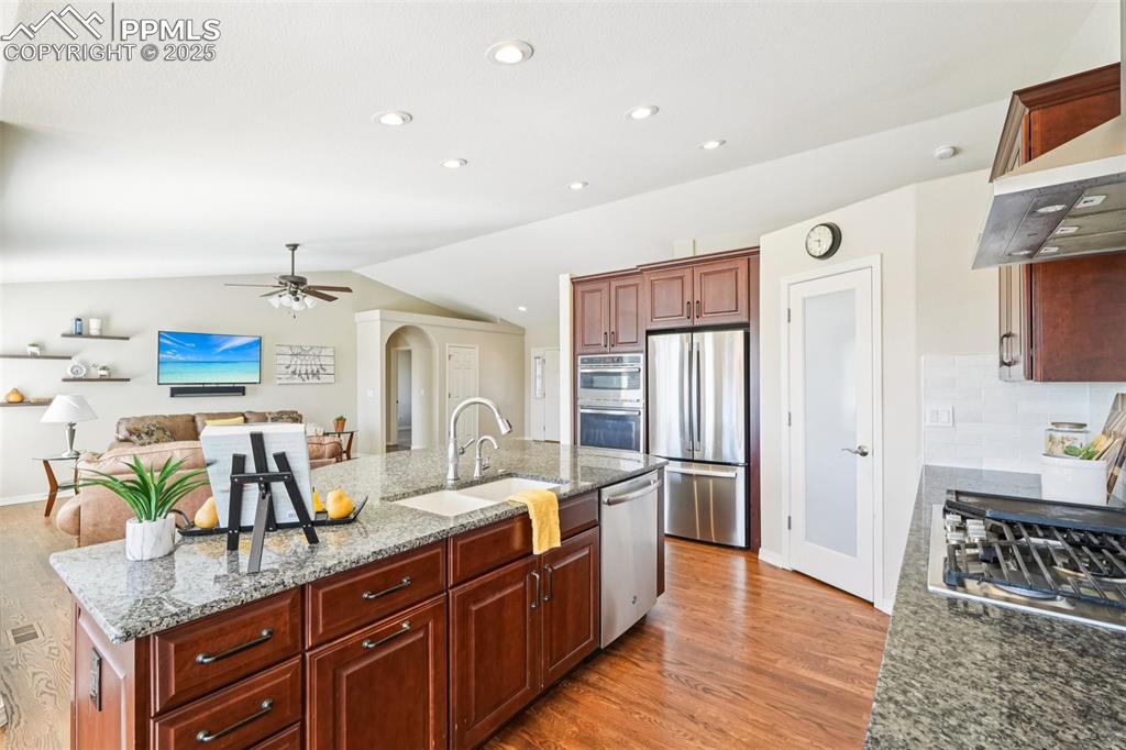 Image 11 of 45: Open to living room for entertaining or visiting.
