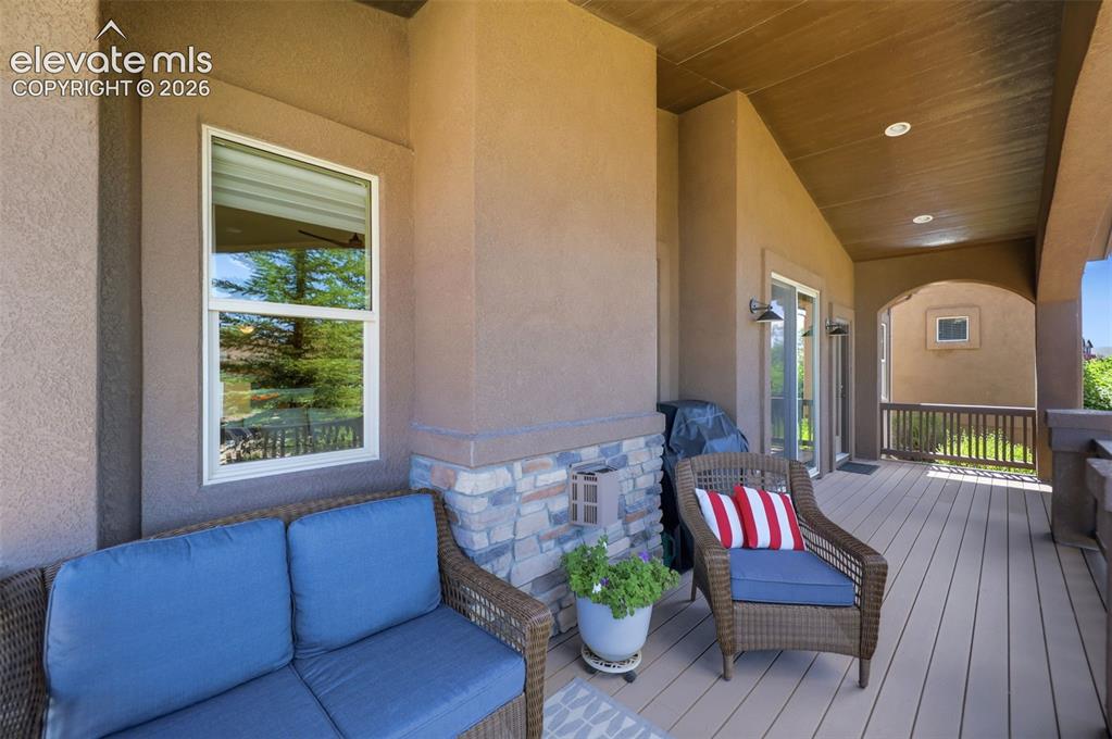 Image 38 of 48: Covered deck with plenty of space