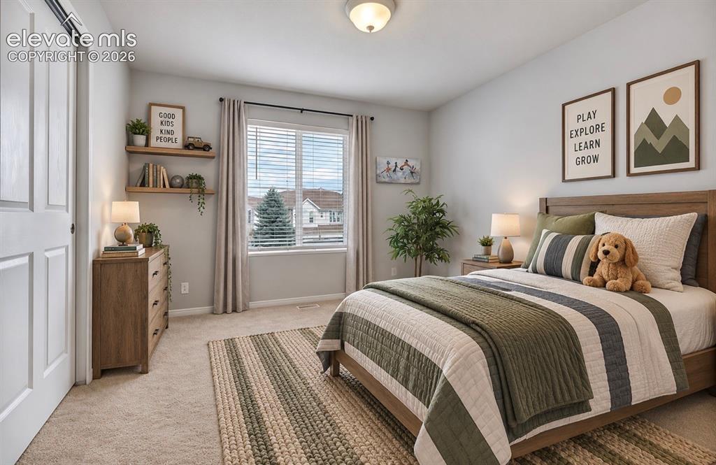Image 30 of 35: *Virtual Staging* Bedroom #3 on Upper Level