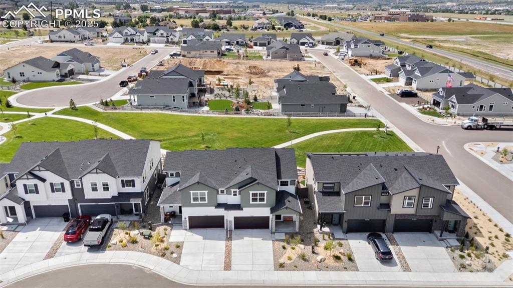 Image 34 of 50: Aerial perspective of suburban area