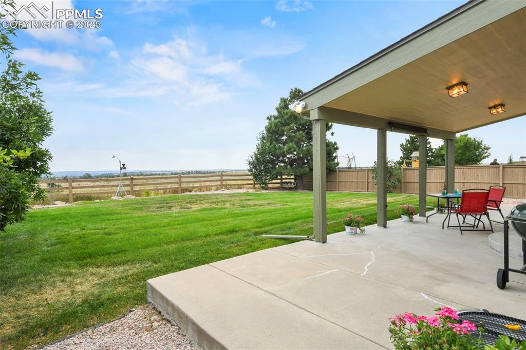 Image 28 of 32: Fenced backyard featuring a patio area and a view of rural / pastoral area