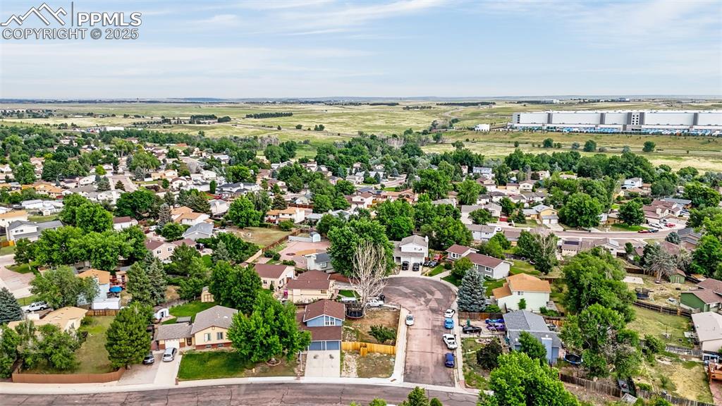 Image 34 of 34: Aerial perspective of suburban area