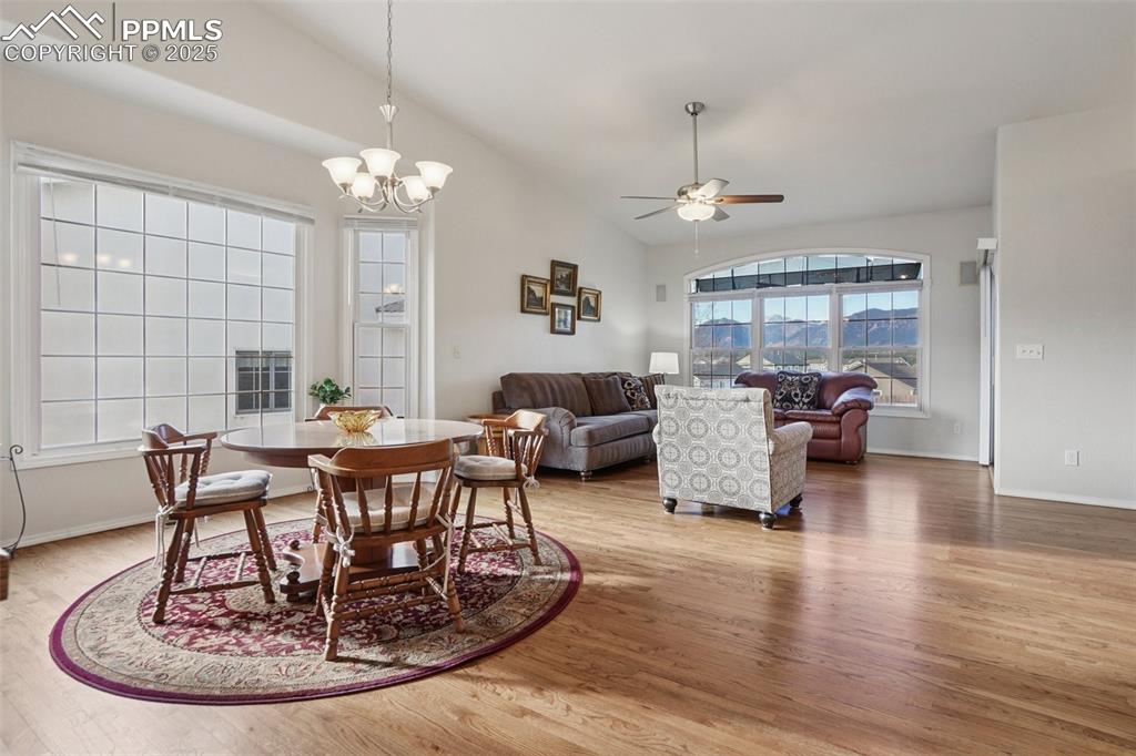Image 9 of 42: Dining area adjacent to kitchen and breakfast bar.