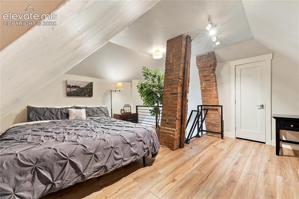 Image 22 of 50: Opposite view of the Loft area. Nice size attic storage area behind the doo