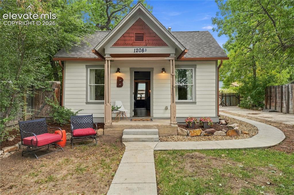 Image 29 of 50: Front of the super cute second home on the property (ADU)
